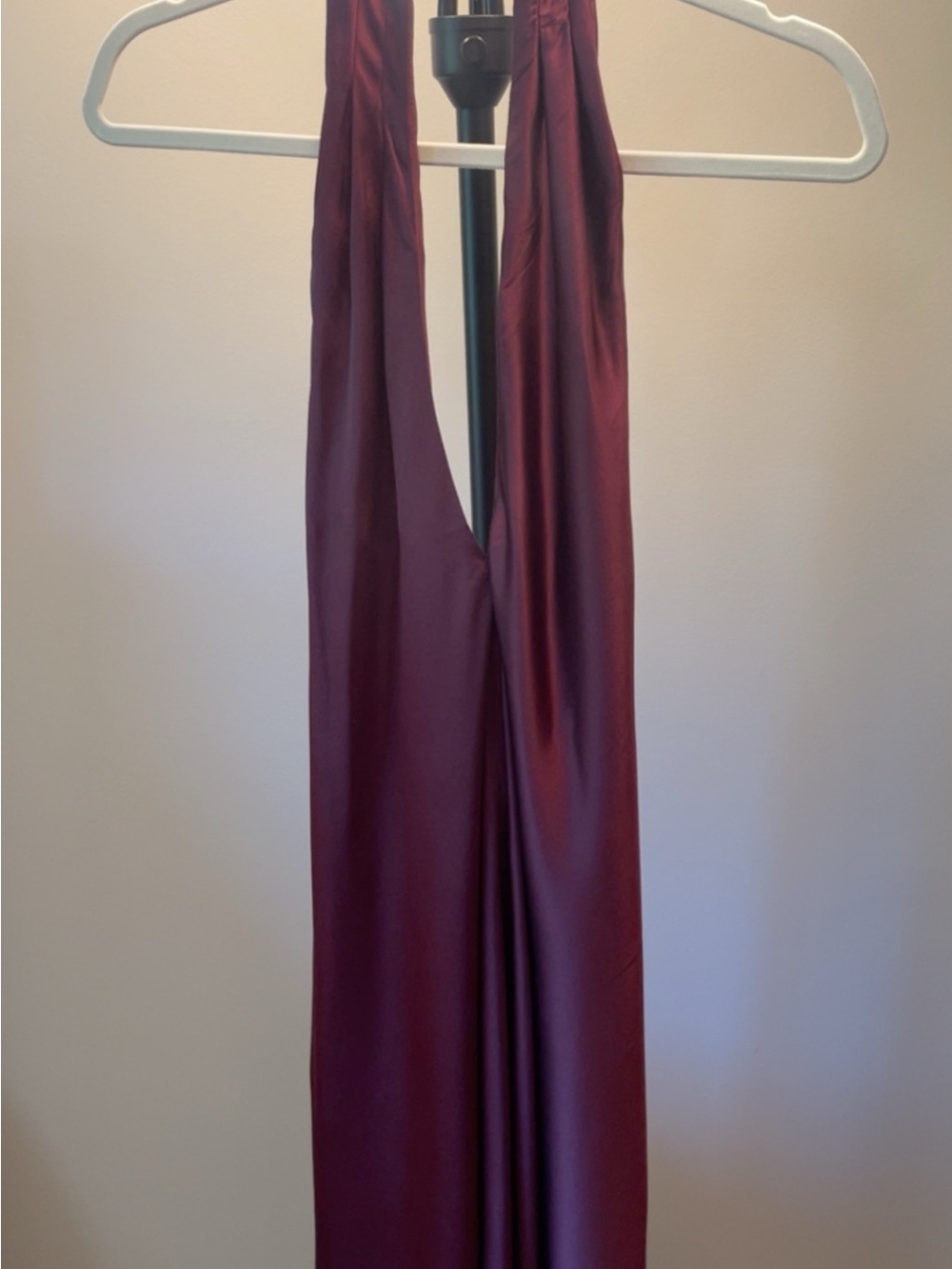 Banana Republic Burgundy Satin Halter Midi Dress